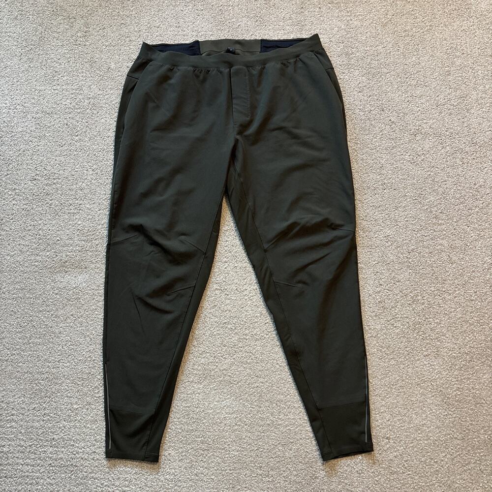 Lululemon Mens Surge Pant Green Black Tapered Running Training Size XXL 29” In